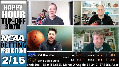 College Basketball Picks, Predictions and Odds | Happy Hour Tip-Off Show for February 15