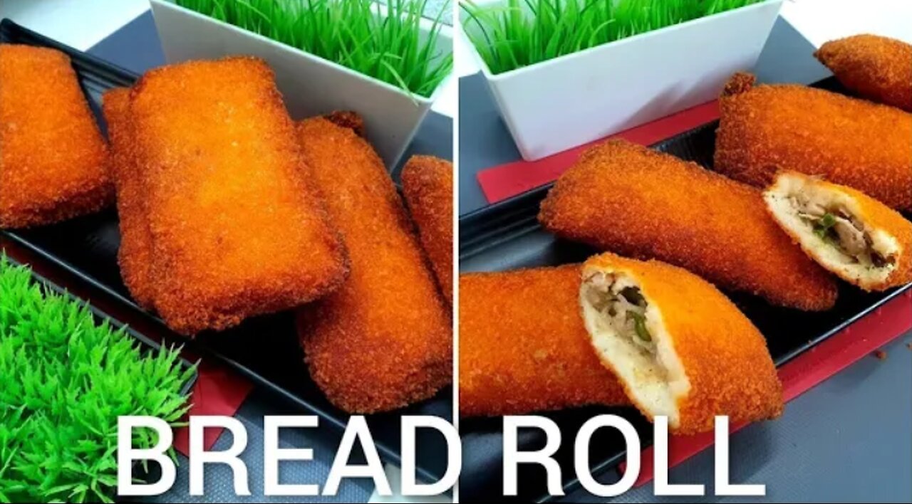 CRISPY BREAD ROLL RECIPE|CHICKEN BREAD ROLL