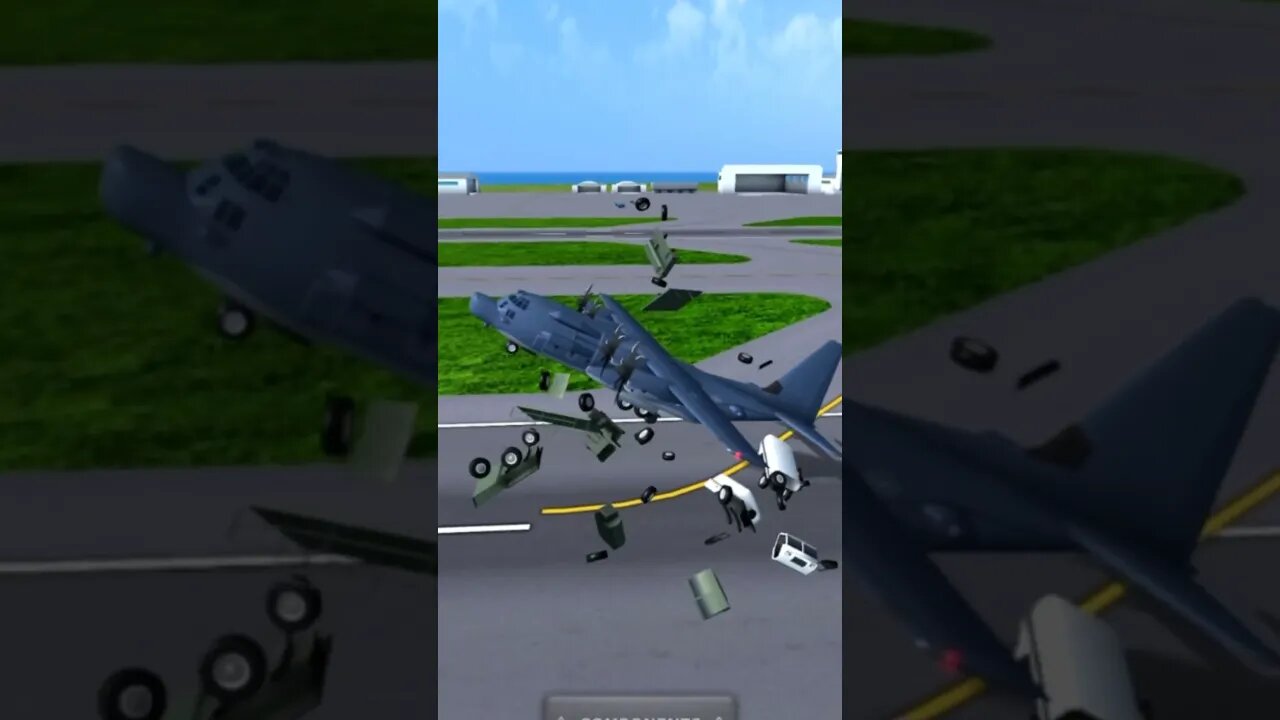 Crashing MC-130 into Vehicles | Turboprop Flight Simulator #shorts