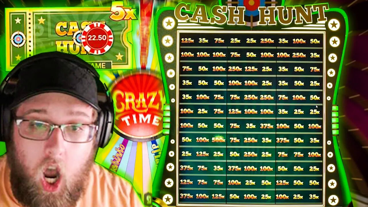 INSANE 5X CASH HUNT ON FIRST CRAZY TIME SPIN! (PROFIT)