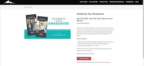 Downtown Summerlin offering Las Vegas grad banners