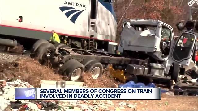 White House: 1 dead after truck hit by train carrying Congress members