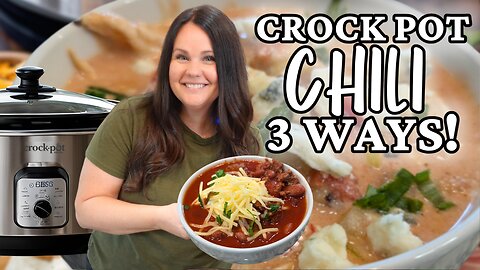 The 3 BEST Chili Recipes | Easy CROCK POT dinner ideas! Slow cooker recipes