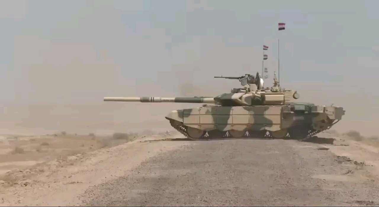 The T-90S and BMP-3 of the 35th Tank Brigade of the 9th Armored Division of the Iraqi Army were...