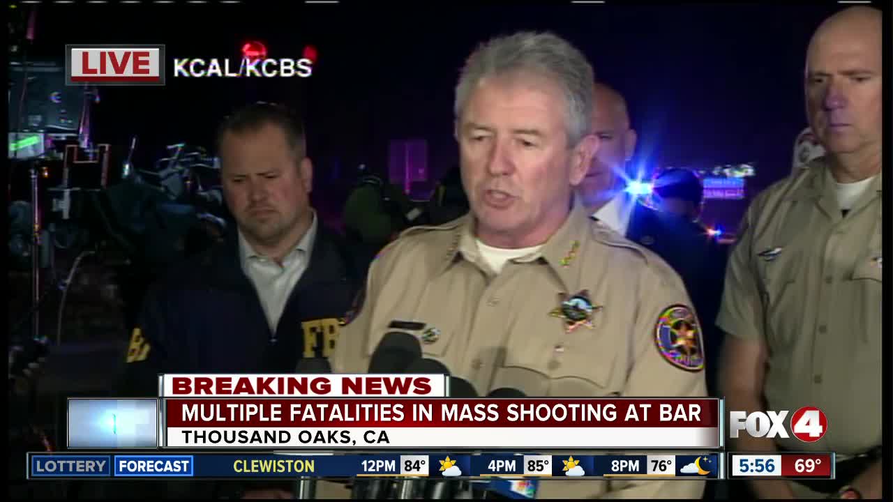 Press conference: Mass shooting at California bar