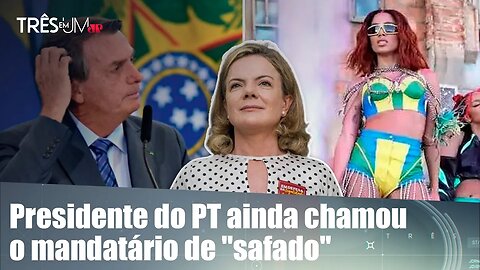 Gleisi Hoffmann critica ataques de Bolsonaro à Anitta