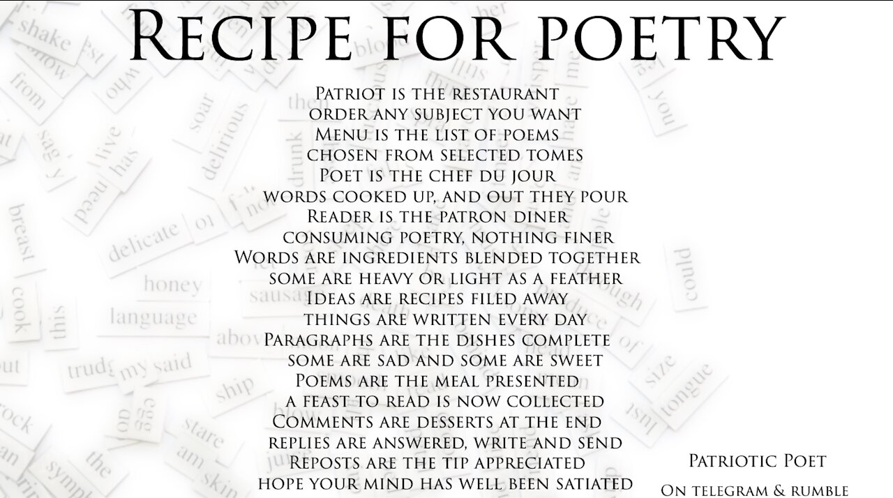 Recipe for Poetry