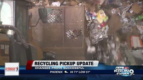 Tucson officials say recycling schedule change is producing positive results