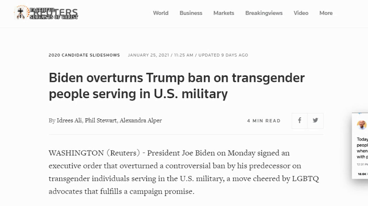 Joe Biden Revokes Trumps Tranny Military Ban
