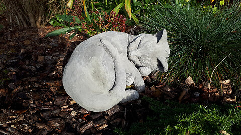 Chat endormi en ciment - diy