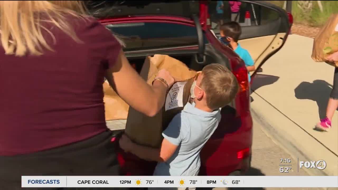 Babcock kindergarten classes give Thanksgiving dinner to families at TICE Elementary