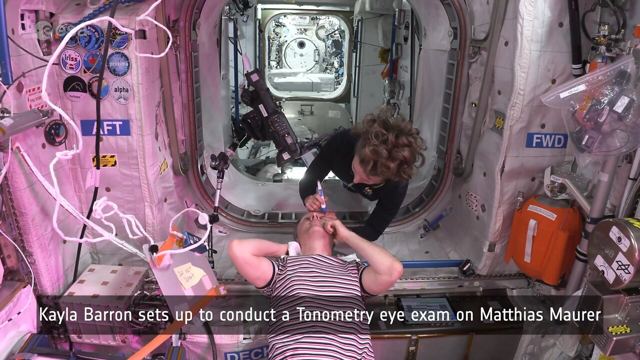 Astronaut gets an eye exam in space