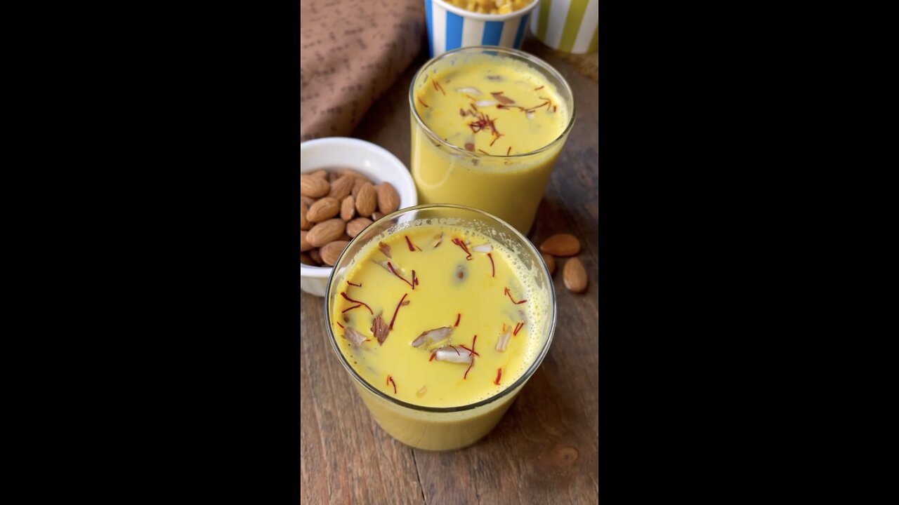 Badam Milk Recipe.