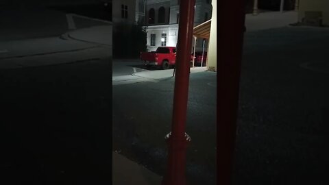 Red Toyota Tundra #gangstalking idling vehicle for too long