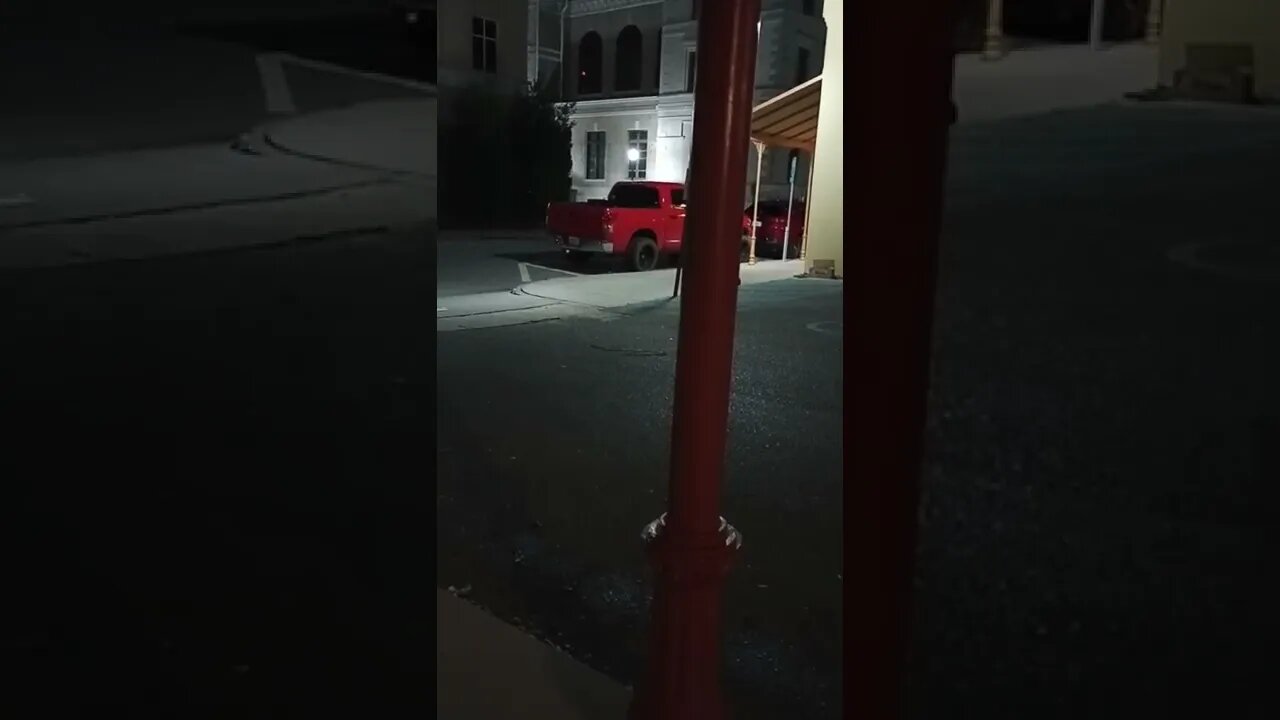 Red Toyota Tundra #gangstalking idling vehicle for too long