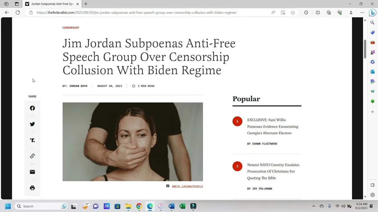 Jim Jordan Subpoenas Anti-Free Speech Group Over Censorship Collusion With Biden Regime