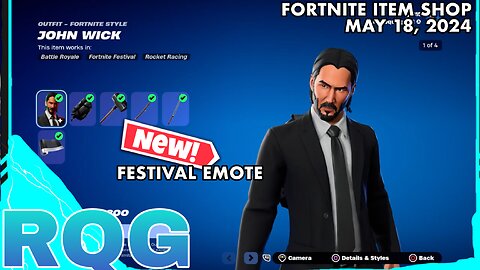 JOHN WICK IS BACK+"NEW" FESTIVAL EMOTE! FORTNITE ITEM SHOP (May 18, 2024)