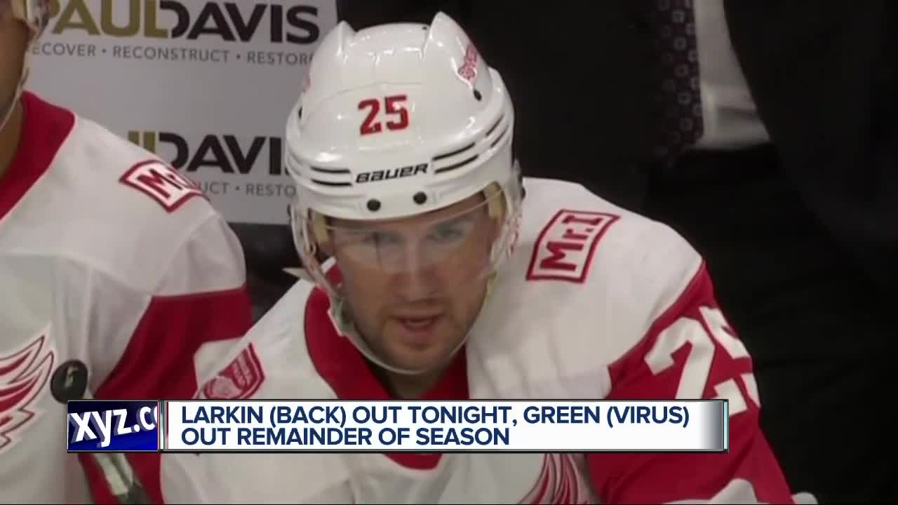 Larkin out vs. Rangers, Green out remainder of season