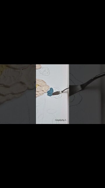 TEXTURED FLORAL ART #shorts #texturedart #floralart #wallart