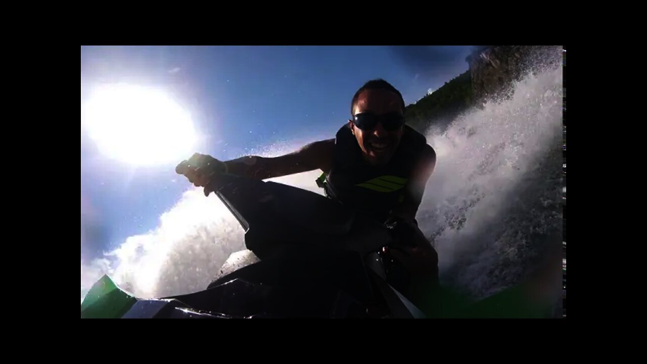 Sea Doo GTI - Rippin it chasing a boats Wake