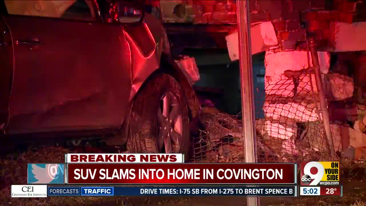 Driver crashes into Covington home