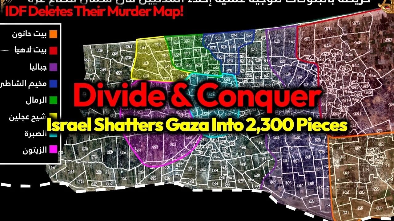 IDF Deletes Their Murder Map: Israel Divides Gaza Into 2,300 Numbered Zones For Bombing Campaigns