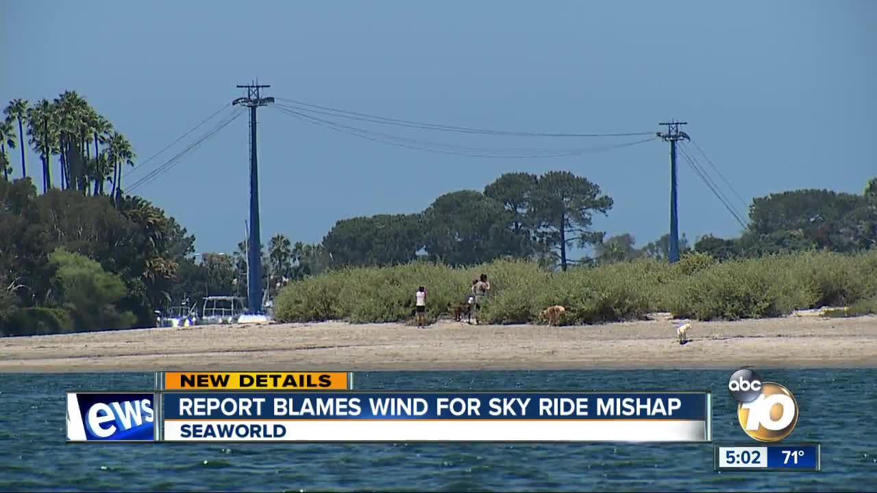 Report blames wind for SeaWorld sky ride mishap