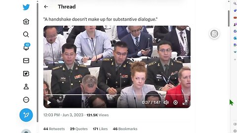 觀眾中的一名中國軍人在問答環節問了一個問題，得到了一個標準答案，或者奧斯丁事實上不明白這個問題。