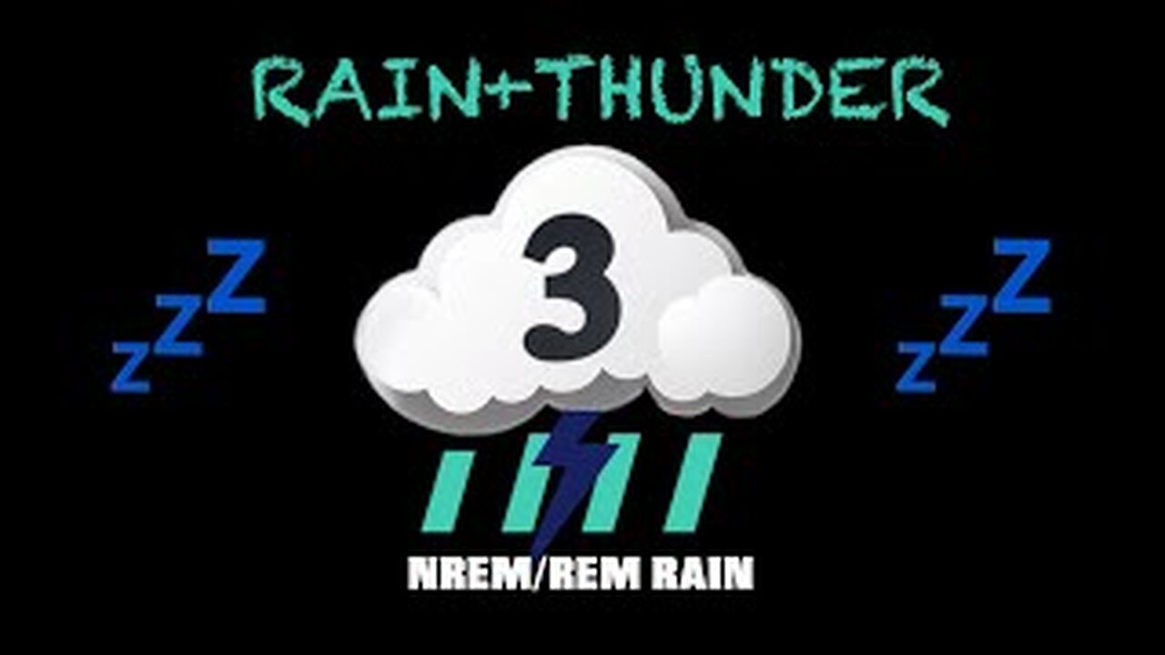 LVL 3 ⛈ RAIN + THUNDER [BLACKSCREEN] NREM/REM Rain Sleep Cycle Enhanced for Ideal Sleep @Meditate-Me