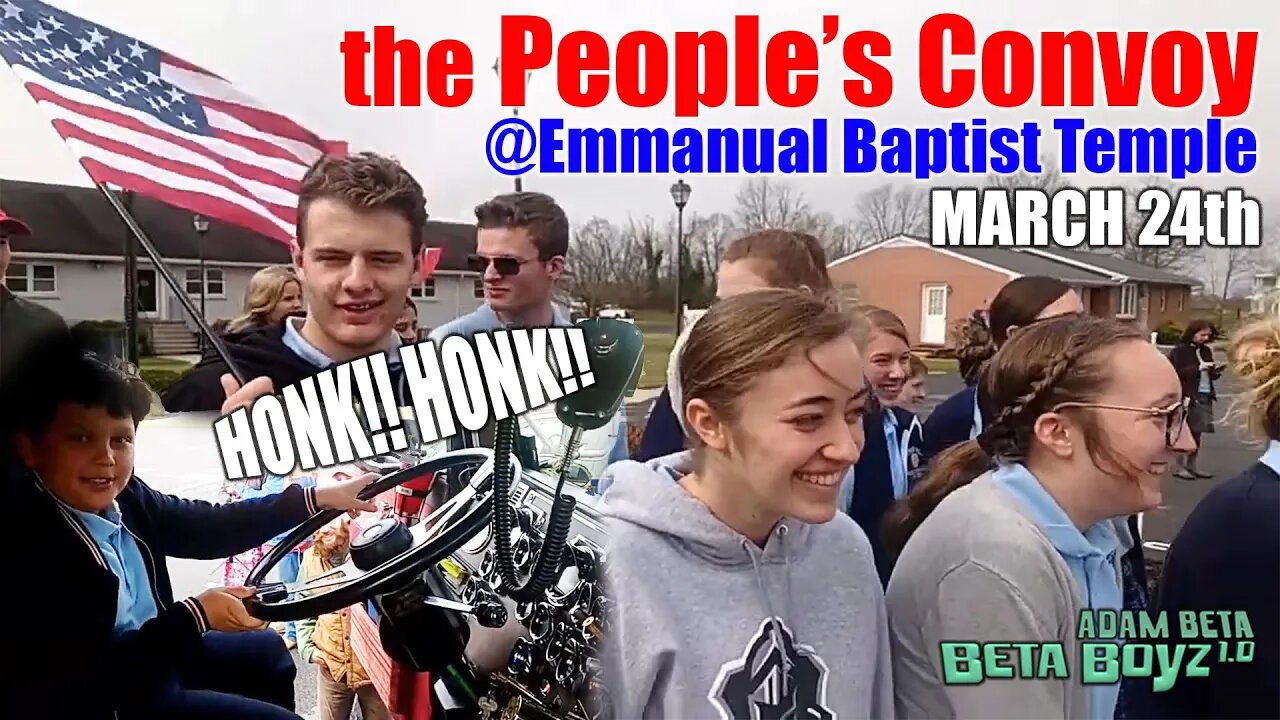 Lib2Liberty Clip March 24th People's Convoy @the Emmanual Baptist Temple, Kids Honking Trucks