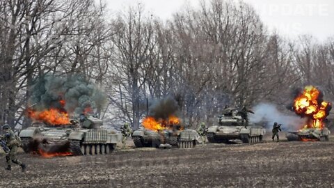 Ukrainian forces destroy column Russian tanks Brutally as convoy moves to Donetsk