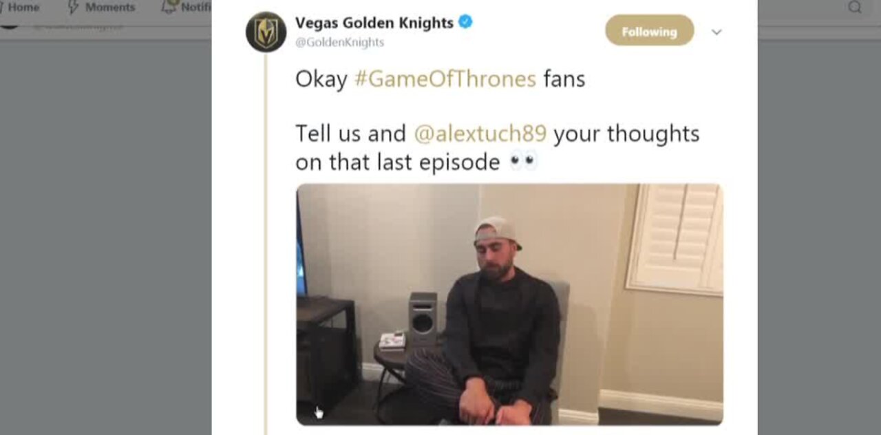 Vegas Golden Knights player reacts to GOT