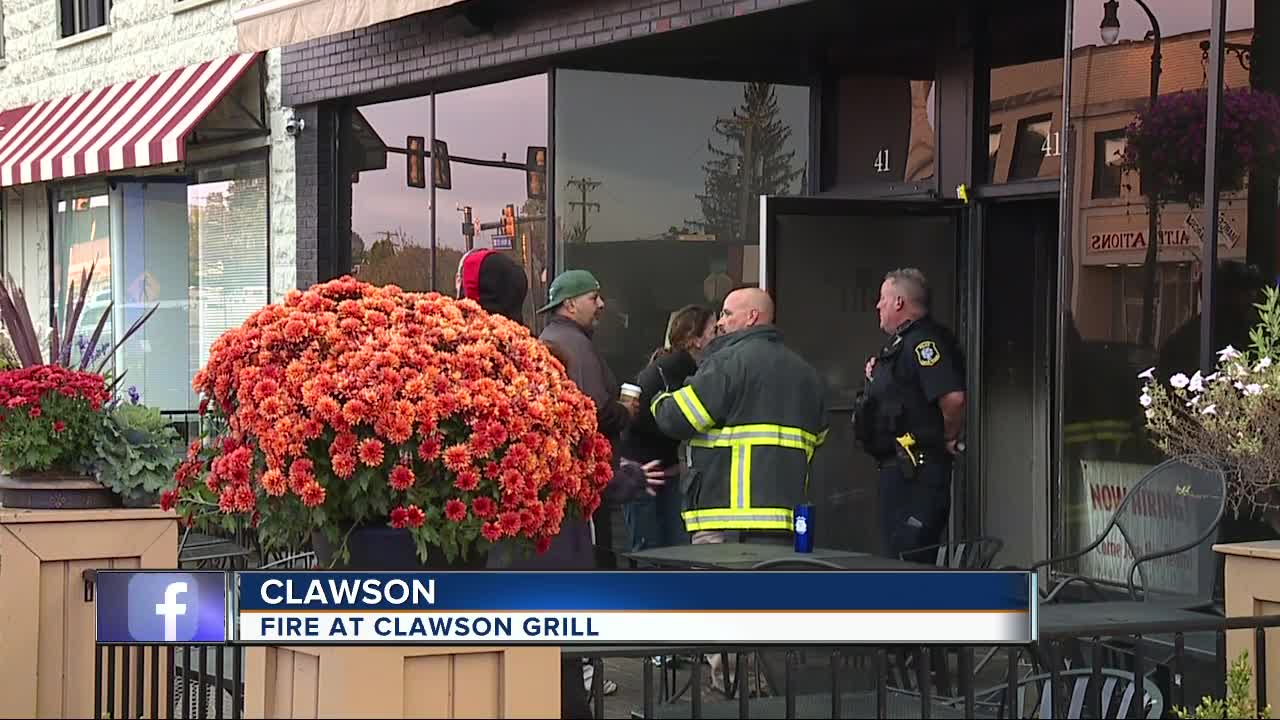 Fire breaks out at Clawson Grill in downtown Clawson