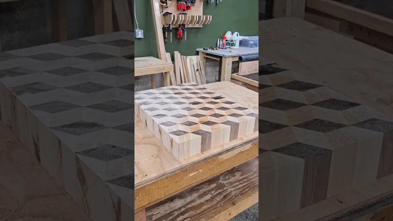 Final Flip & Reveal on MASSIVE Chopping Block #shortsvideo #shortvideo #shorts #short #woodworking