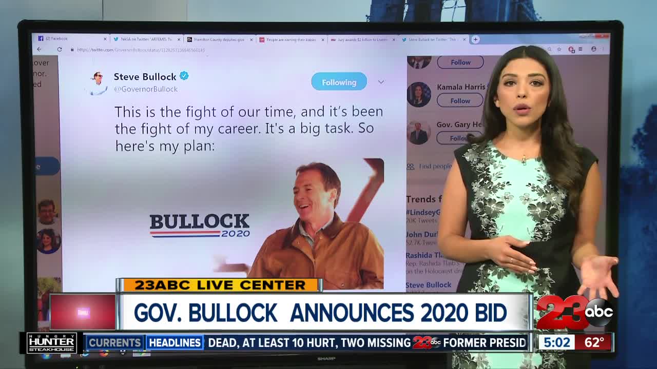 Montana Governor announces 2020 bid