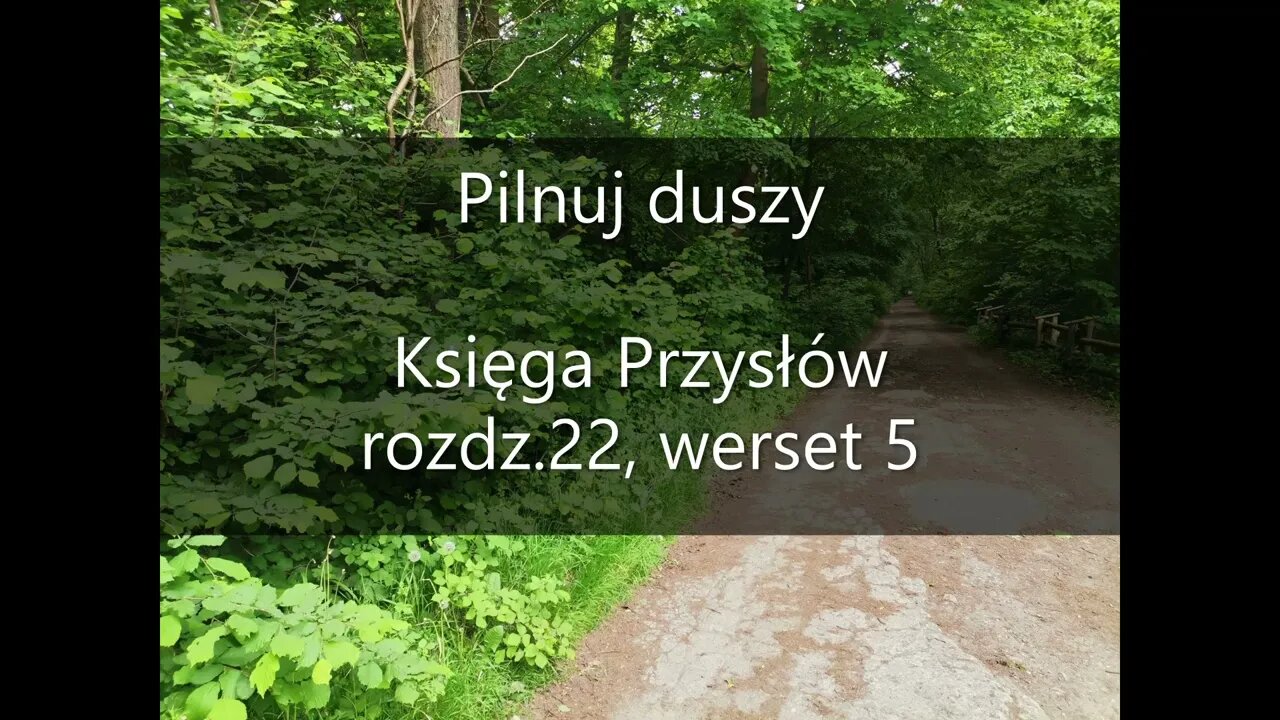 Pilnuj duszy Księga Przysłów rozdz.22, werset 5