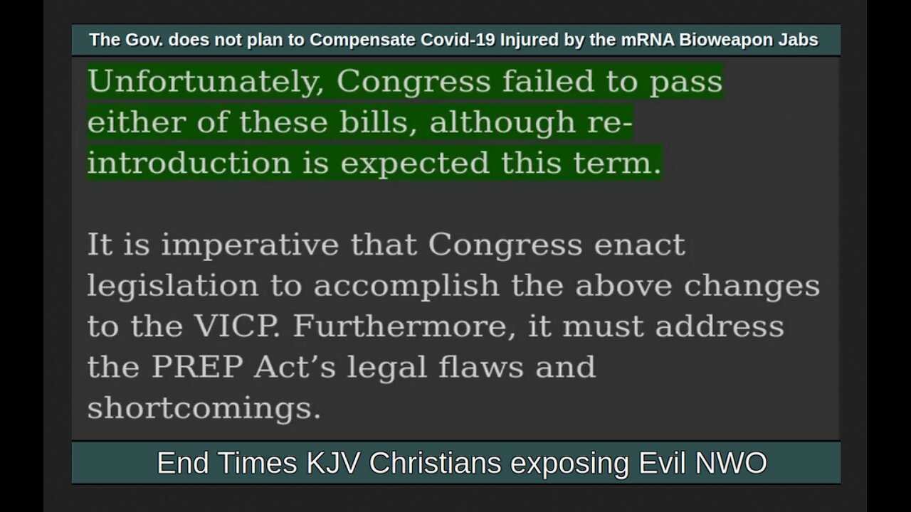 The Gov. does not plan to Compensate Covid-19 Injured by the mRNA