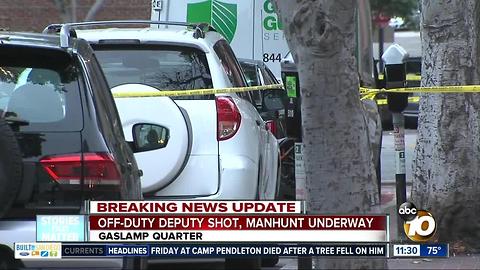 Manhunt ongoing in Gaslamp Quarter shooting