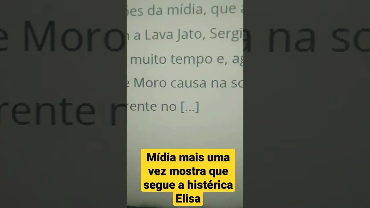 Sérgio moro mídia mais uma vez mostra que segue histérica e lisa #shorts