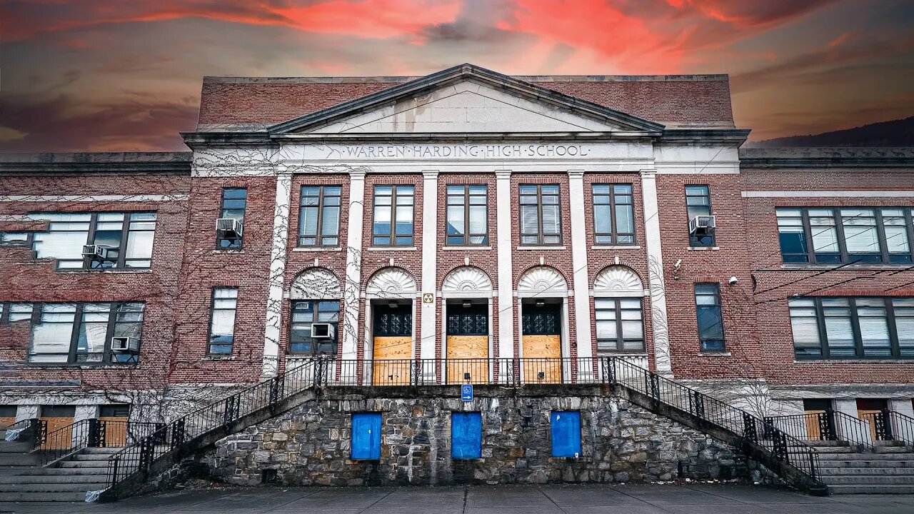 ABANDONED HIGH SCHOOL We Found Blood And Had To Hide | Everything is LEFT INSIDE