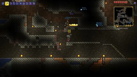 Terraria-day3 playing with a new terraria player.