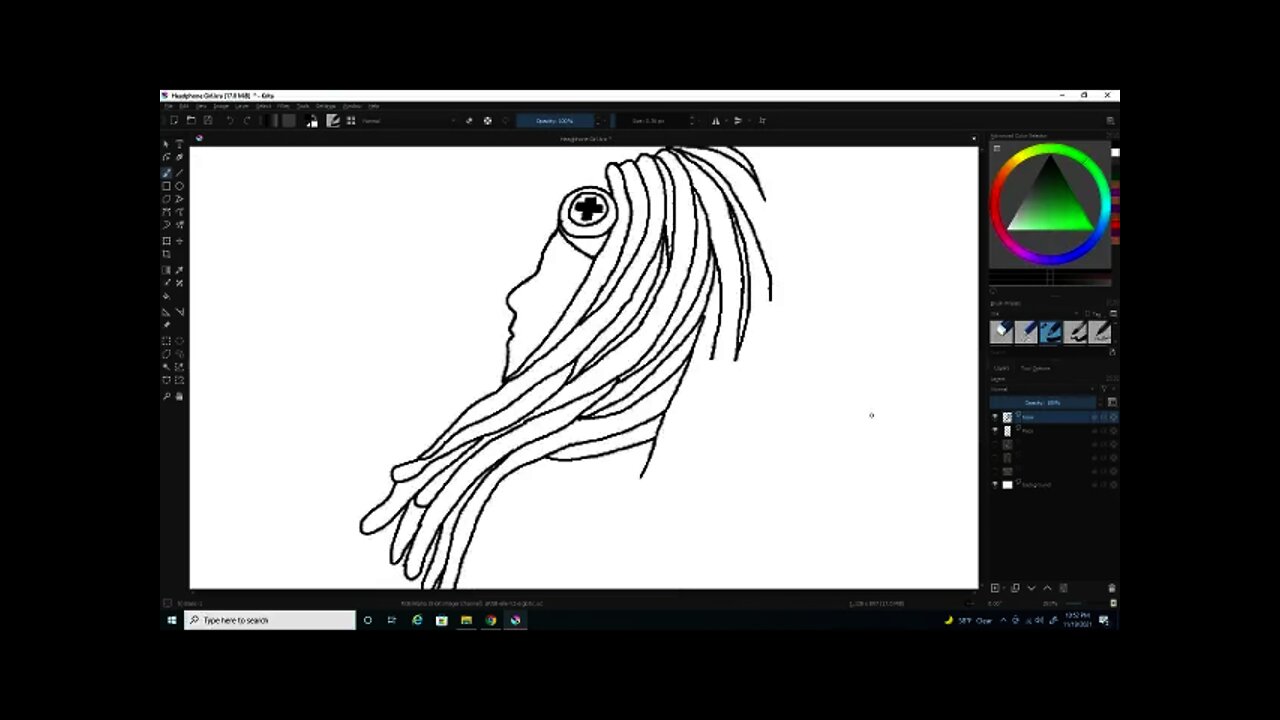 Speed Drawing : Headphone Girl