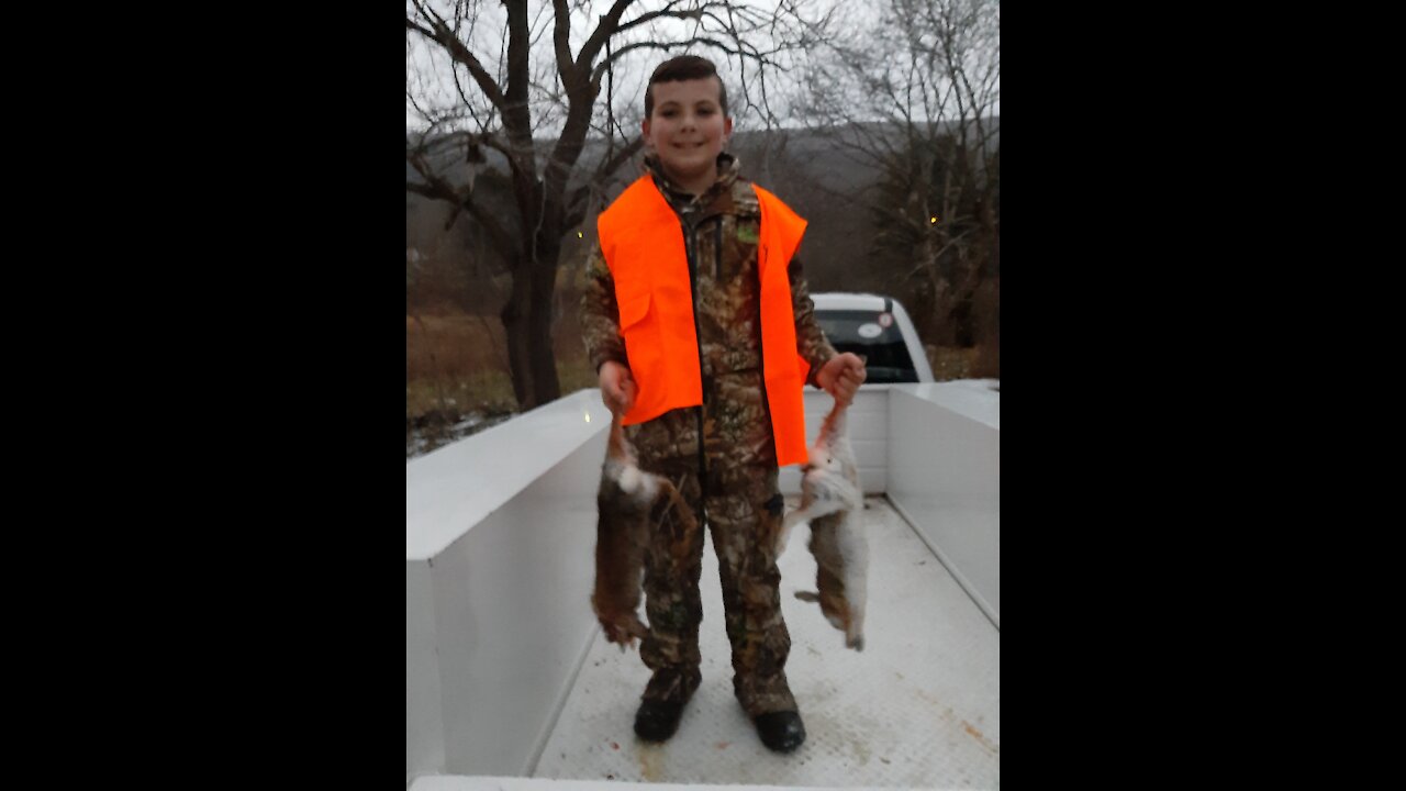 WARNING! Young Hunter Shoots His First Two Rabbits Ever!