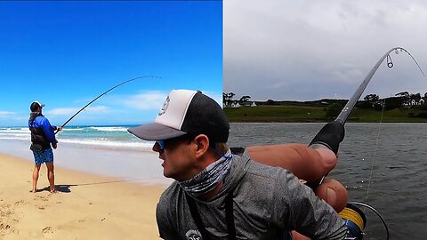 Been Busting my arse off to find some fish! Surf fishing and estuary fishing with light tackle!