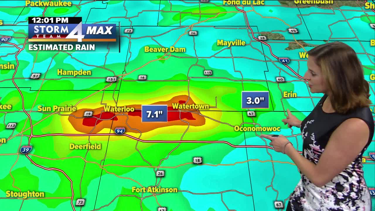 Water spouts, flooding and rain throughout Wisconsin Friday afternoon