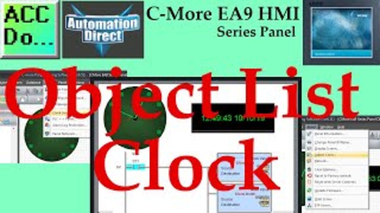 C-More EA9 HMI Series Panel Object List Clock