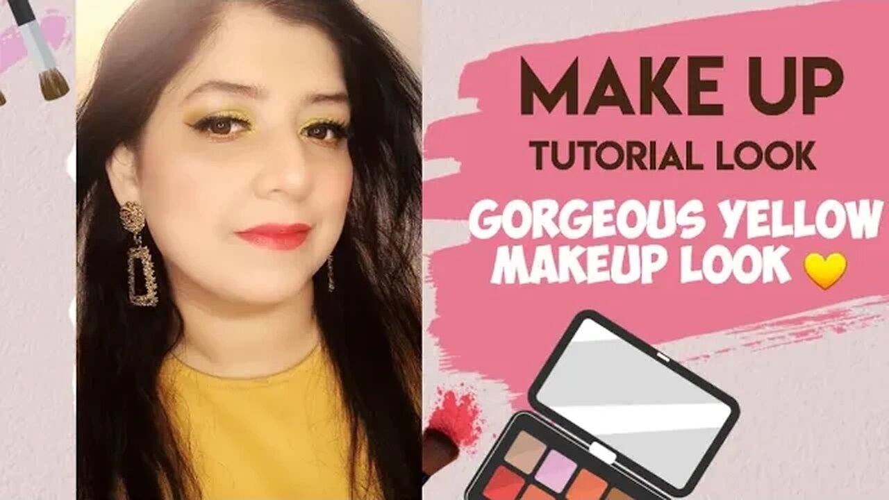 Sunshine Glam: Quick & Easy Yellow Cut Crease Eye Makeup Tutorial | Gorgeous Yellow Makeup Look