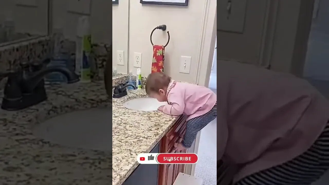 Best funny baby try to reach water, funny baby video live 2022, cute baby video,#shorts#baby #funny