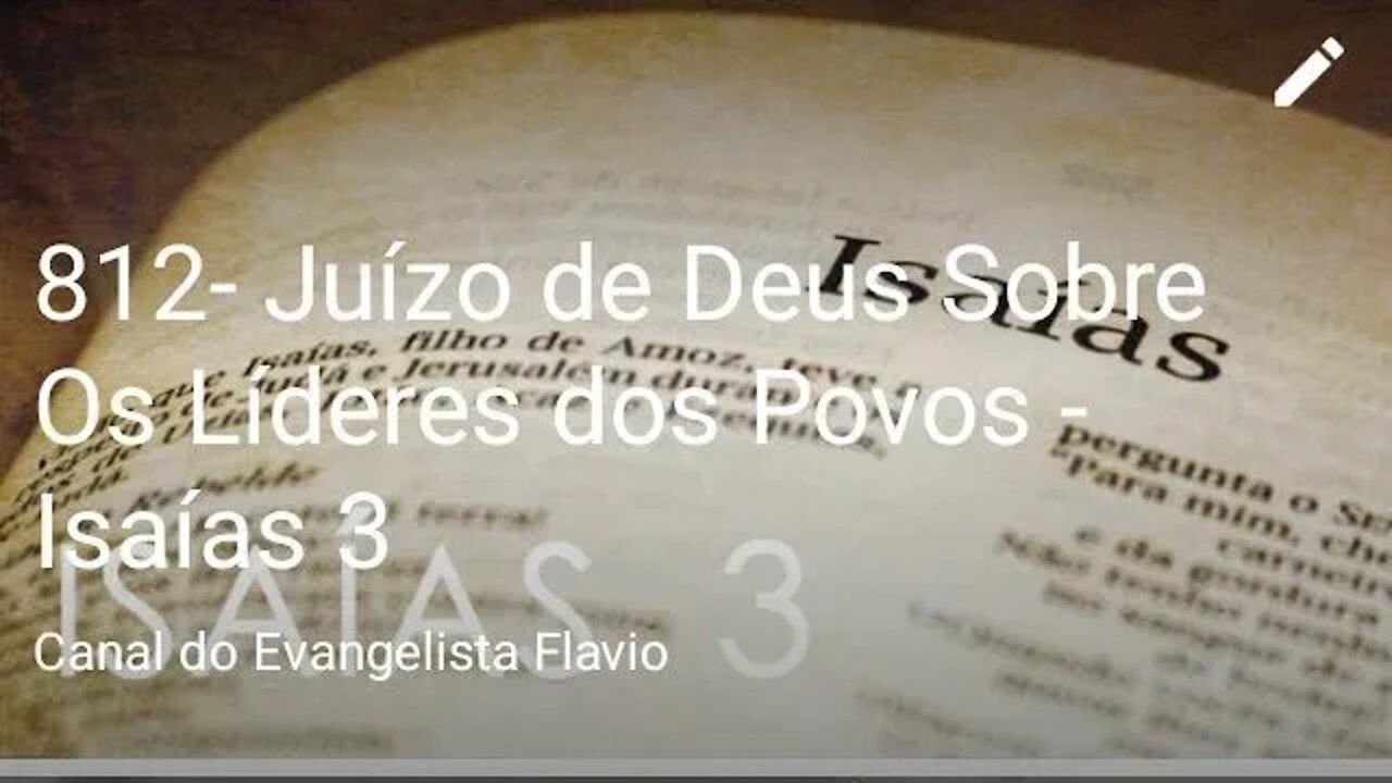 812- Juízo de Deus Sobre Os Líderes dos Povos - Isaías 3