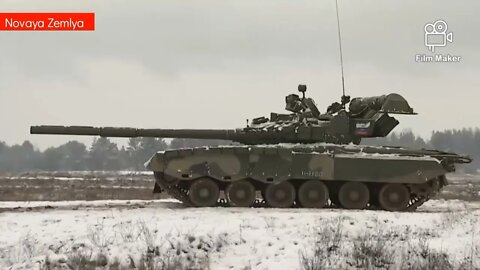 Russian Mechanized Brigade practicing the attack on settlement in Belarus; T-80BV & BMP-2M Berezhok